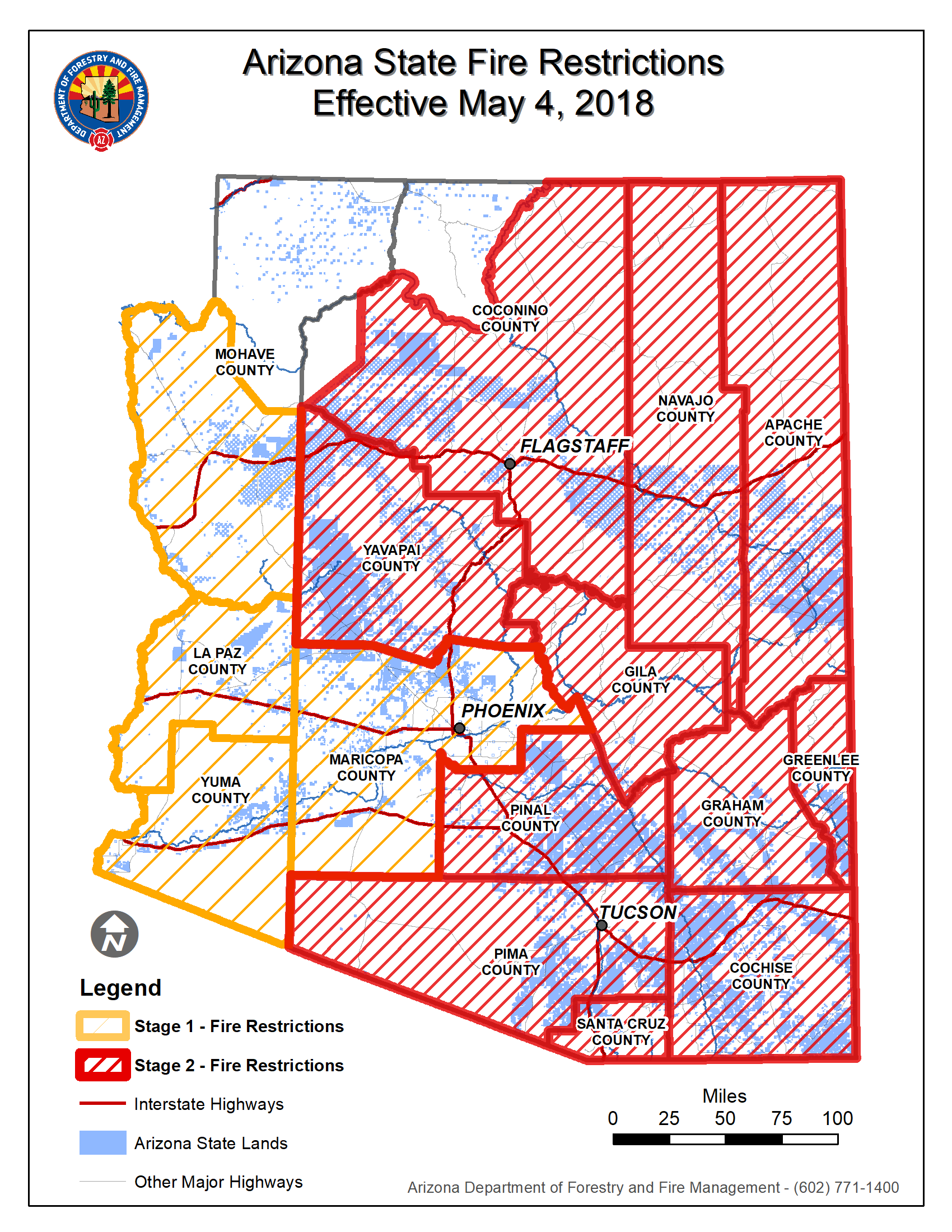 2018 Updated Map NAZ SAZ Stage II Fire Restrictions 
